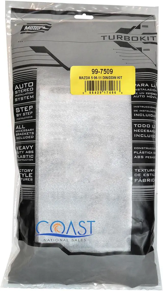 Alt view image 3 of 6 - Metra 99-7509 Single DIN/Double DIN Installation Kit for 2006-2007 Mazda 5 Vehicles (Silver)