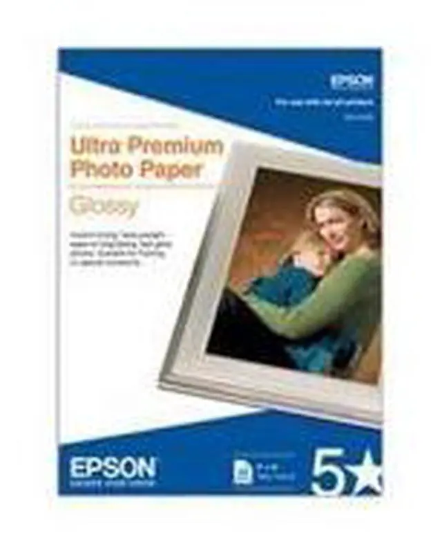 Alt view image 2 of 11 - Epson Ultra Premium Photo Paper - 8" x 10" - 305g/m? - Glossy - 96 ISO Brightness - Bright White