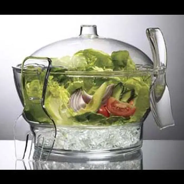 Alt view image 4 of 18 - Prodyne Acrylic Cold Bowl on Ice with Serving Spoon Fork - CB3