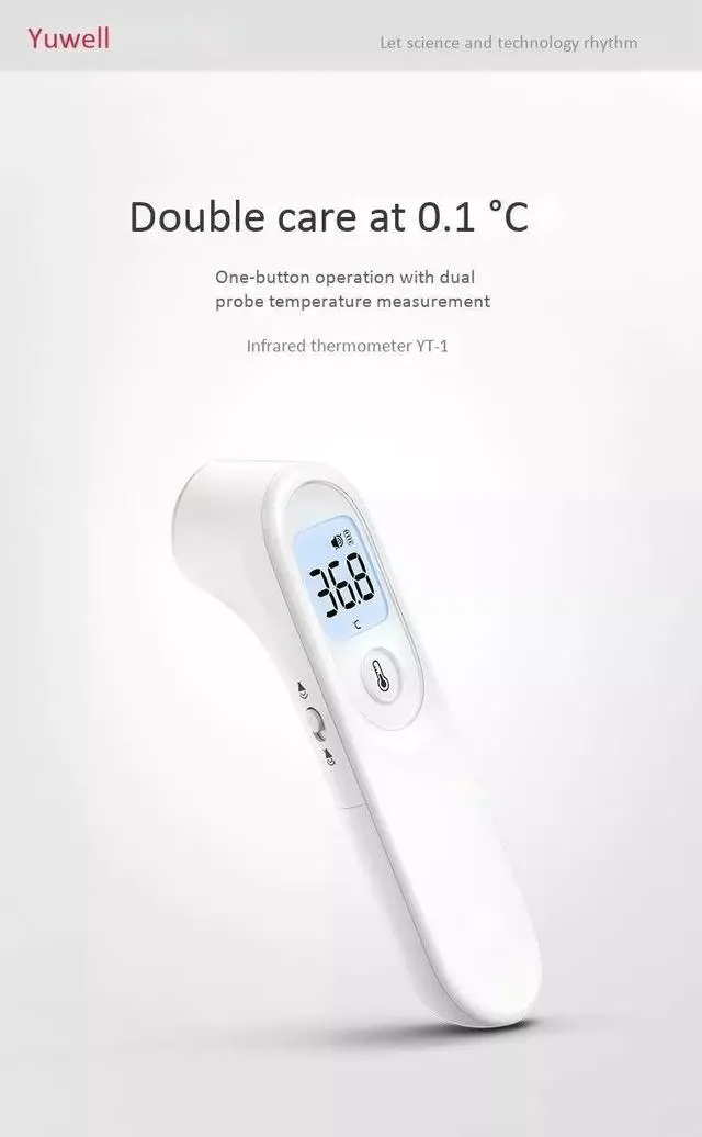 Alt view image 3 of 4 - Yuwell YT-1 Thermometer Medical Non-Contact Infrared Dual Sensor Brand New
