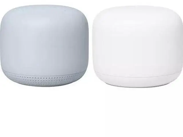 Alt view image 2 of 7 - Google Nest Wifi Router and Point 2 Pack Snow/Mist GA01426-US Brand New