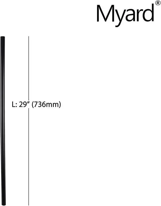 Alt view image 2 of 7 - Myard 29 Inches Classic Hollow round Iron Deck Balusters for Deck Railing Porch (25-Pack, Matte Black)