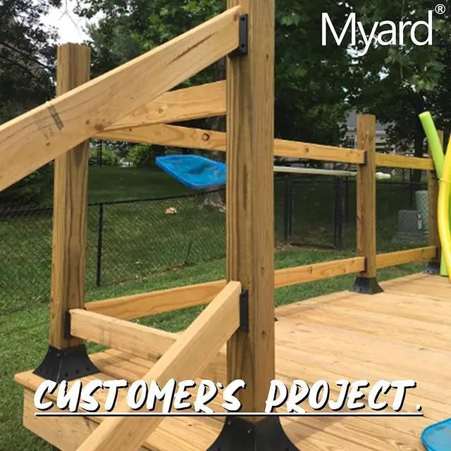 Alt view image 7 of 7 - Myard PNP111902S Inclined Stair Railing Connectors with Screws for 2X4 Inches (Actual 1.5X3.5 Inches) Inclined Stair Wood Handrail (5 Pairs, Black)