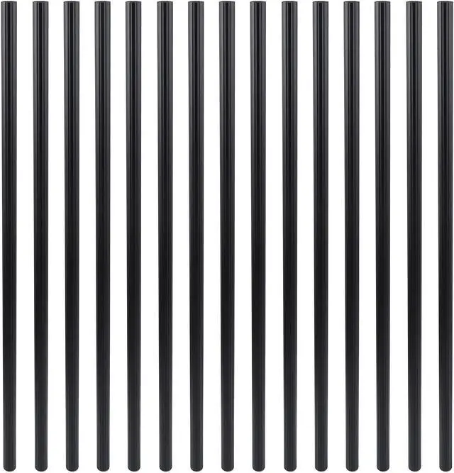 Main image of Myard 26 Inches Grooved Classic Hollow round Aluminum Deck Balusters for Deck Railing Porch (25-Pack, Matte Black)