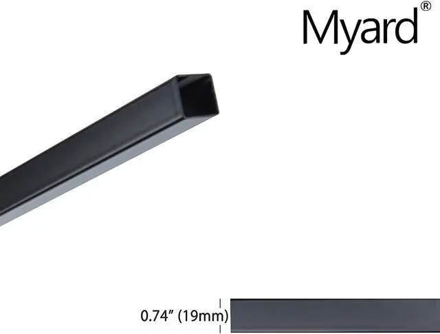 Alt view image 2 of 6 - Myard 26 Inches Estate Square Iron Deck Balusters for Decking Railing Patio Fence, Modern Look (25-Pack, Matte Black)