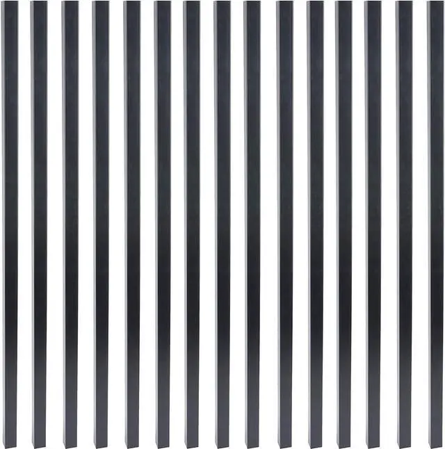 Main image of Myard 26 Inches Estate Square Iron Deck Balusters for Decking Railing Patio Fence, Modern Look (25-Pack, Matte Black)