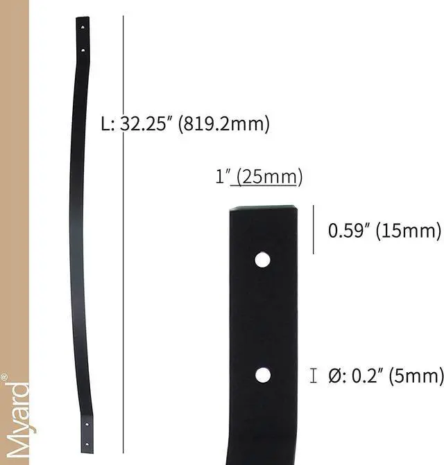 Alt view image 2 of 7 - Myard 32-1/4 Inches Aluminum Balusters with Screws for Facemount Railing Fencing, Arc Arch Style (25-Pack, Matte Black)