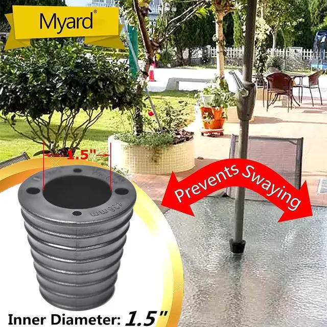 Alt view image 2 of 5 - Myard Umbrella Cone Wedge Shim for Patio Table Hole Opening or Base 1.8 to 2.4 Inch, Umbrella Pole Diameter 1-1/2" (38Mm, Black, 4 Holes)