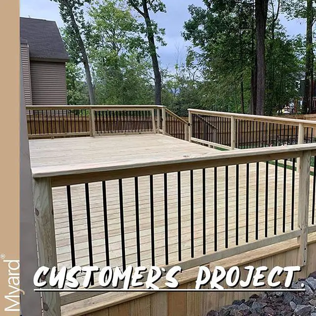 Alt view image 7 of 7 - Myard 32-1/4 Inches Aluminum Deck Balusters with Screws for Facemount Railing Fencing, Arc Arch Style (50-Pack, Matte Black)