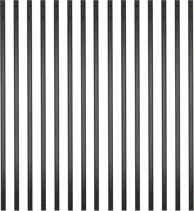 Main image of Myard 42 Inches Grooved Estate Hollow Square Aluminum Deck Balusters with Screws for Facemount Decking Railing Porch Fence (25-Pack, Matte Black)