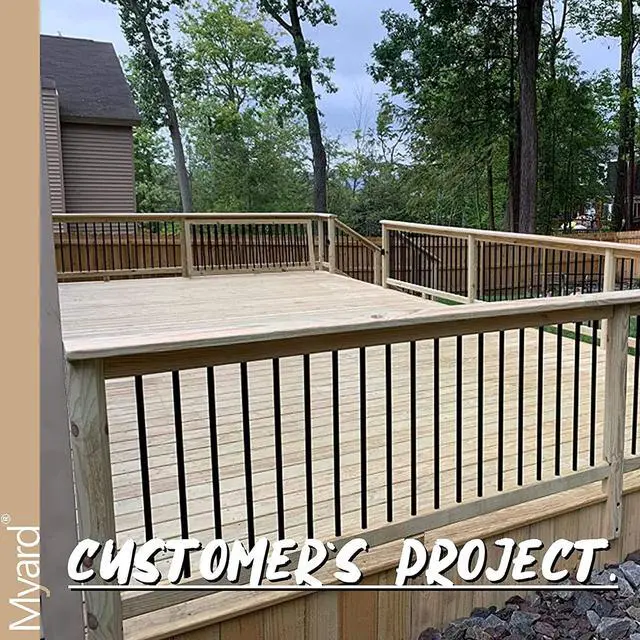 Alt view image 7 of 7 - Myard 42 Inches Grooved Estate Hollow Square Aluminum Deck Balusters with Screws for Facemount Decking Railing Porch Fence (25-Pack, Matte Black)
