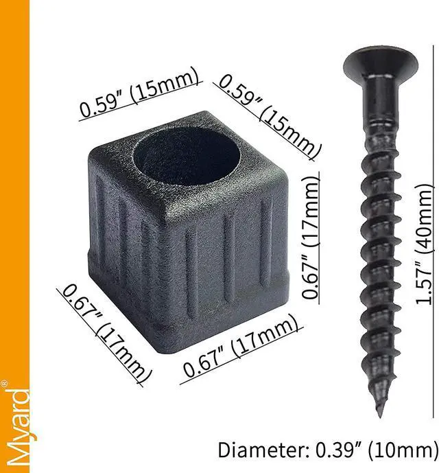 Alt view image 2 of 5 - Myard Baluster Connectors with Screws for Deck Handrail Railing Fencing (Qty 50 for 25 Balusters, Classic Square Connectors)