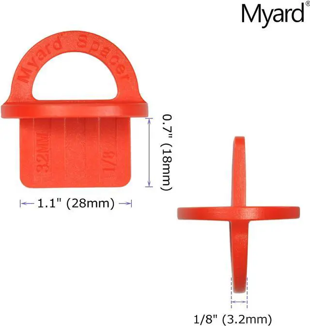 Alt view image 3 of 7 - Myard DJS3.2 1/8 Inches Deck Board Jig Spacer Rings for Pressure Treated, Composite, PVC, Plank, Hardwood Decking Tool (Red, 20-Pack)
