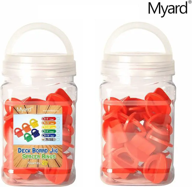 Alt view image 5 of 7 - Myard DJS3.2 1/8 Inches Deck Board Jig Spacer Rings for Pressure Treated, Composite, PVC, Plank, Hardwood Decking Tool (Red, 20-Pack)