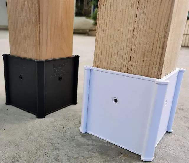 Alt view image 6 of 6 - Myard Post Protectors with Screws for 4X4 Inches (Actual 3.5X3.5) Deck, Fence, Mailbox Posts Prevent Damage by Lawn Maintenance Equipment (4" X 4" X 4", Black)