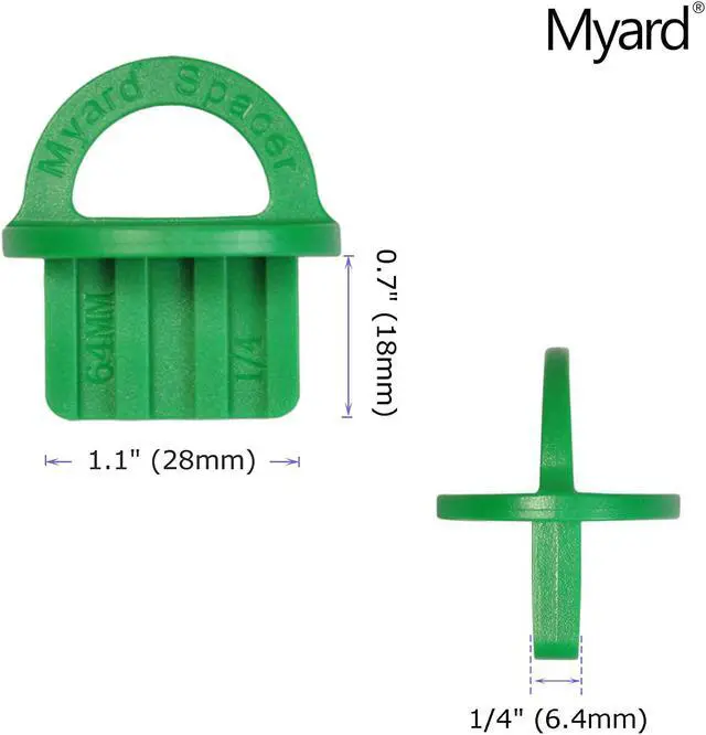 Alt view image 3 of 7 - Myard DJS6.4 1/4 Inches Deck Board Jig Spacer Rings for Pressure Treated, Composite, PVC, Plank, Hardwood Decking Tool (Green, 20-Pack)