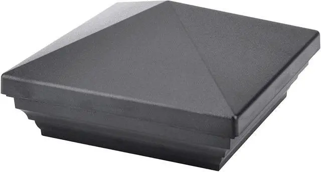 Main image of Myard PNP 115445 Screw-Free Universal Fence Pyramid Top Cap Fits Post 4 X 4 Inches (Actual Post Size 3.5 X 3.5) (Qty 1, Black)
