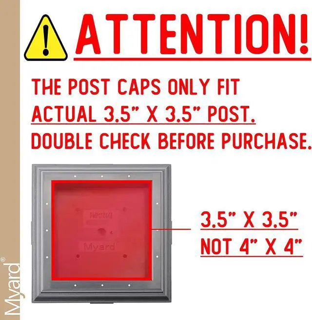 Alt view image 2 of 7 - Myard PNP 115445 Screw-Free Universal Fence Pyramid Top Cap Fits Post 4 X 4 Inches (Actual Post Size 3.5 X 3.5) (Qty 1, Black)