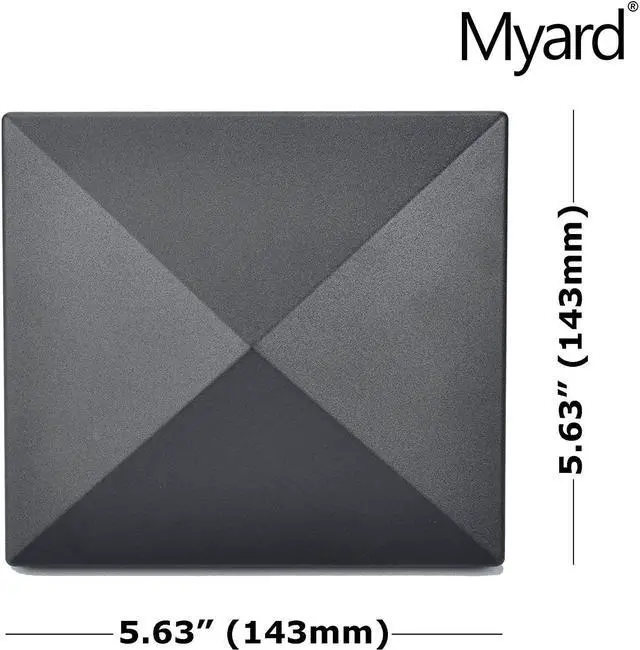 Alt view image 3 of 7 - Myard PNP 115445 Screw-Free Universal Fence Pyramid Top Cap Fits Post 4 X 4 Inches (Actual Post Size 3.5 X 3.5) (Qty 1, Black)