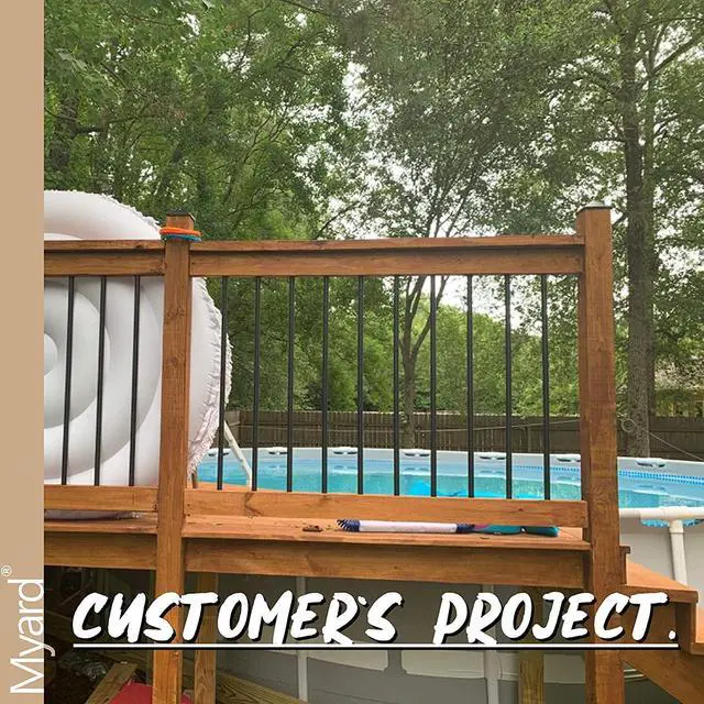 Alt view image 7 of 7 - Myard 32 Inches Classic Hollow round Aluminum Deck Balusters for Deck Railing Porch (25-Pack, Matte Black)