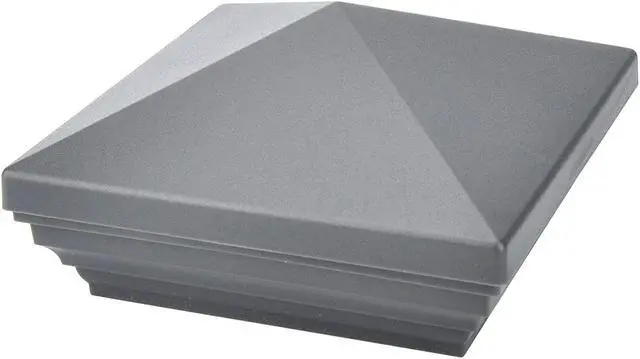 Main image of Myard PNP 115445GR Screw-Free Universal Fence Pyramid Top Cap Fits Post 4 X 4 Inches (Actual Post Size 3.5 X 3.5) (Qty 5, Pewter)