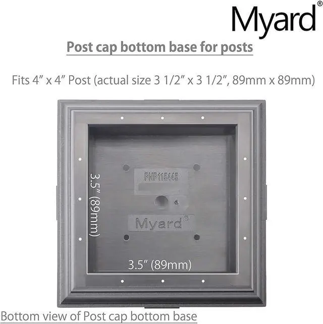 Alt view image 4 of 7 - Myard PNP 115445R Screw-Free Universal Fence Pyramid Top Cap Fits Post 4 X 4 Inches (Actual Post Size 3.5 X 3.5) (Qty 5, Red Mahogany)