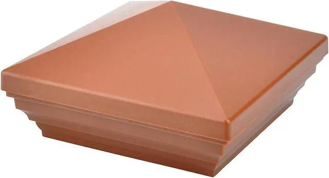 Main image of Myard PNP 115445R Screw-Free Universal Fence Pyramid Top Cap Fits Post 4 X 4 Inches (Actual Post Size 3.5 X 3.5) (Qty 5, Red Mahogany)