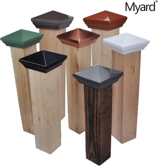 Alt view image 7 of 7 - Myard PNP 115445G Screw-Free Universal Fence Pyramid Top Cap Fits Post 4 X 4 Inches (Actual Post Size 3.5 X 3.5) (Qty 10, Green)