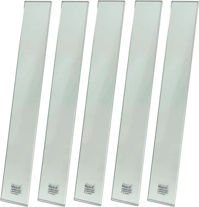 Alt view image 2 of 7 - Myard Scenic Frontier Tempered Glass Balusters for Deck Patio Fence Wood or Aluminum Railing Rails (Length 29", 5-Pack)
