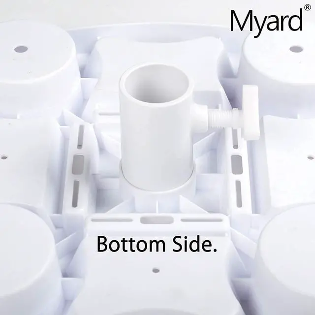Alt view image 6 of 7 - Payandpack Myard Umbrella Table Tray 15 Inches for Beach, Patio, Garden, Swimming Pool with 4 Drink Holders, 4 Snack Compartments, 4 Sunglasses Holes, 4 Phone Slots (White)