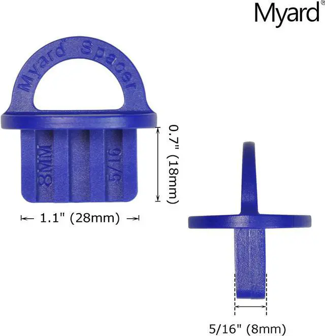 Alt view image 3 of 7 - Myard DJS8 5/16 Inches Deck Board Jig Spacer Rings for Pressure Treated, Composite, PVC, Plank, Hardwood Decking Tool (Blue, 20-Pack)