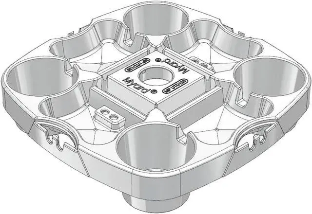 Alt view image 3 of 7 - Myard Umbrella Table Tray 15 Inches Pro for Beach, Patio, Swimming Pool with 4 Drink Holders, 4 Snack Grooves, 4 Sunglasses Holes, 4 Phone Slots, 4 Airpods Holes, 2 Ipad Slots, 4 Small Bag Hangers