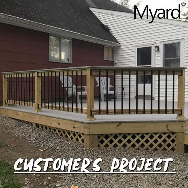 Alt view image 6 of 7 - Myard PNP111902 Deck Railing Connectors with Screws for 2X4 (Actual 1.5X3.5) Inches Stair Wood Handrail (2 Pcs, Black)