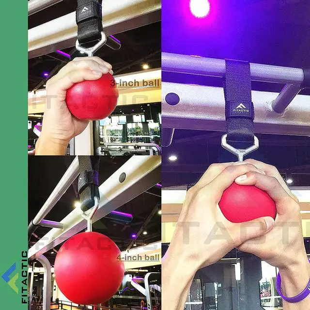 Alt view image 4 of 7 - Fitactic Rock Climbing Solid Training Cannonball Bomb Power Pull up Ball Hold Grips for Straps for Finger, Forearm, Biceps, Back Muscles