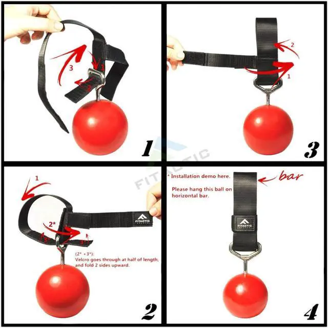 Alt view image 3 of 7 - Fitactic Rock Climbing Solid Training Cannonball Bomb Power Pull up Ball Hold Grips for Straps for Finger, Forearm, Biceps, Back Muscles