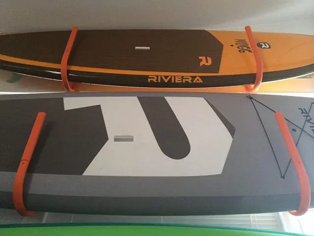 Alt view image 7 of 7 - Fitactic Metal Display Wall Rack Set for SUP Board, Surfboard, Wakeboard, Kiteboard, Snowboard, Longboards, Shortboard Storage Management.