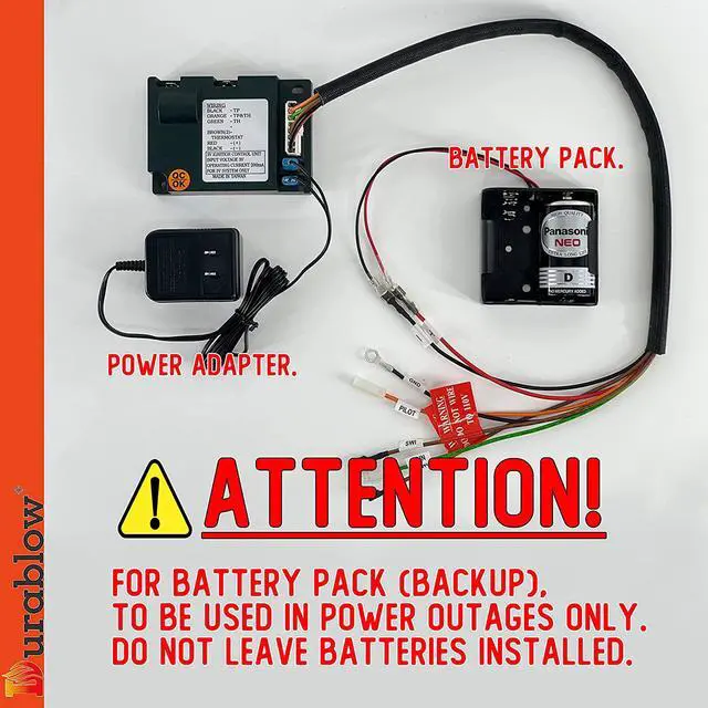 Alt view image 2 of 2 - Durablow Battery Pack Compatible with Dexen Fireplace Electronic IPI Pilot Ignition Control Module (593-594A)