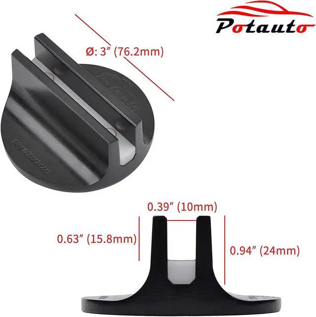 Alt view image 2 of 5 - POTAUTO Universal Aluminum Grooved Magnetic Jack Pad Jacking Puck Pinch Weld (Slot Width 0.39 Inch) Frame Rail Adapter (Qty 1, Black)