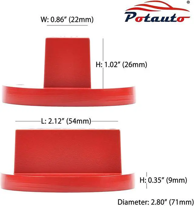 Alt view image 2 of 5 - POTAUTO Aluminum Jack Pad Jacking Puck Adapter Support for 2000-Present Mercedes Benz Vehicles (Qty 1, Red)