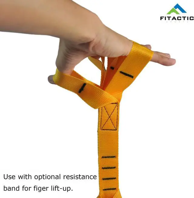 Alt view image 3 of 4 - FITACTIC Upgraded 1 Pair Eagle Loops Grip for Finger Thumb Hand Wrist Forearm Arm Strengthening Training (Yellow)