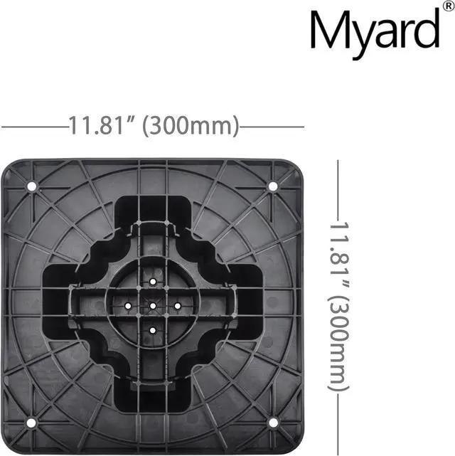 Alt view image 2 of 7 - Myard Deck Foundation Block (4-Pack) for Wood Composite Floor Frame Pier Shed Base Footing Post Beam Support