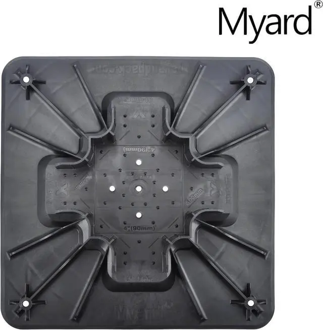 Alt view image 5 of 7 - Myard Deck Foundation Block (4-Pack) for Wood Composite Floor Frame Pier Shed Base Footing Post Beam Support