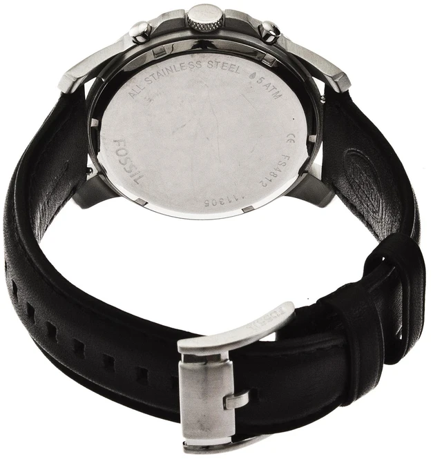 Alt view image 4 of 18 - Fossil Grant Black Dial Black Leather Mens Watch FS4812