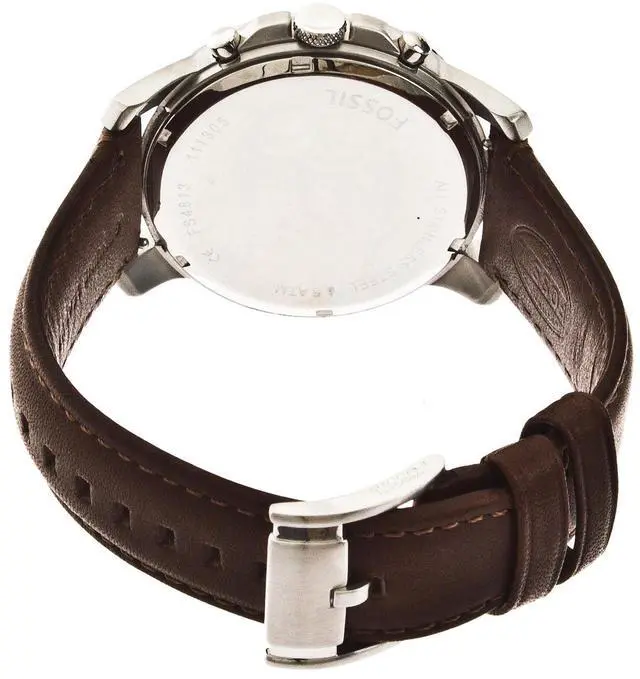 Alt view image 3 of 17 - Fossil Grant Chronograph Black Dial Brown Leather Mens Watch FS4813