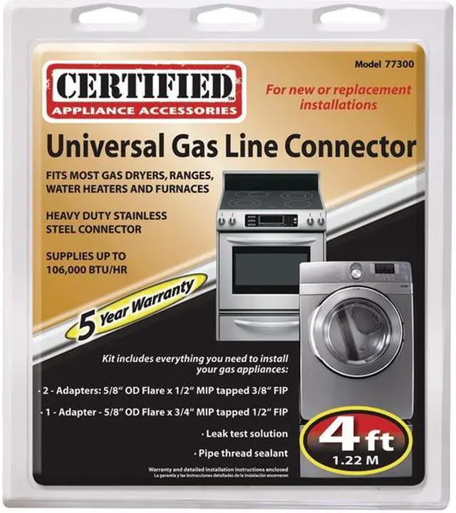 Main image of Certified Appliance Accessories GASCONNECTKT Universal Gas Dryer/Range Connector Kit