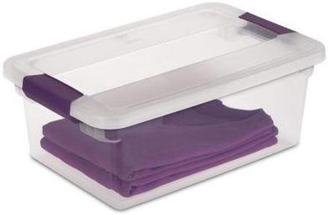 Sterilite 15qt Clear View Storage Bin with Latch Purple