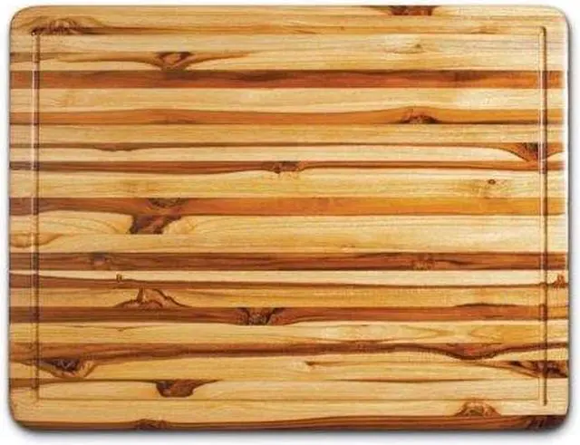 Alt view image 2 of 3 - Rectangle Edge Grain Cutting Board with Hand Grip and Juice Canal 24" x 18" x 1.5"