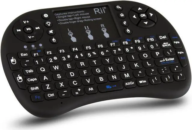 Alt view image 2 of 6 - Rii i8+ Mini Wireless Keyboard for PS4 Xbox 360 Kodi Raspberry PI Android TV Box - Black