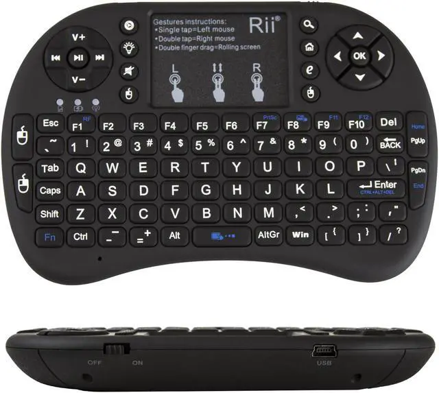 Alt view image 5 of 6 - Rii i8+ Mini Wireless Keyboard for PS4 Xbox 360 Kodi Raspberry PI Android TV Box - Black