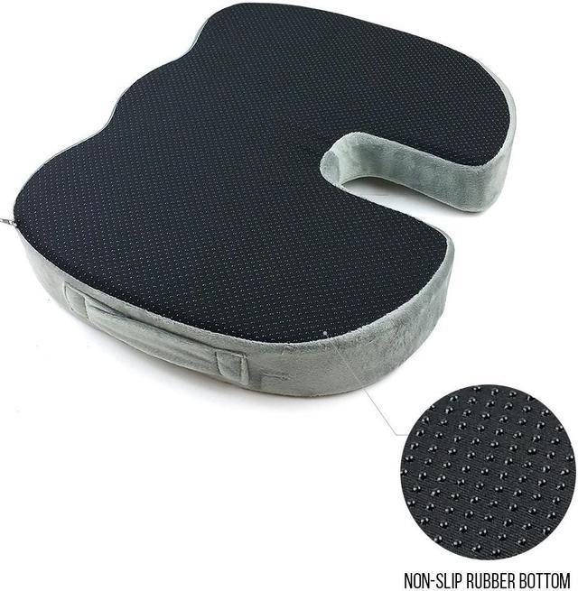 SnugPad Coccyx Orthopedic Memory Foam Seat Cushion for Back Pain Relief and  Sciatica And Tailbone Pain - Ideal for Office Chair And Car Driver Seat  Pillow (Seat Cushion) (Black) 